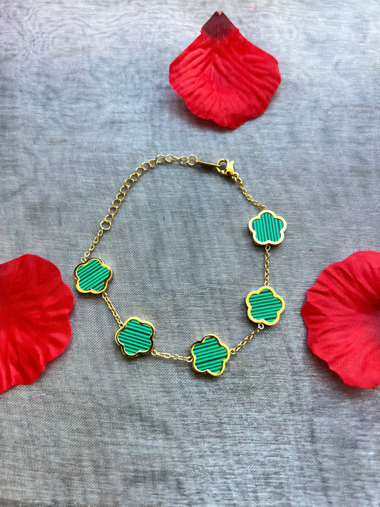 Bracelet, trèfle vert